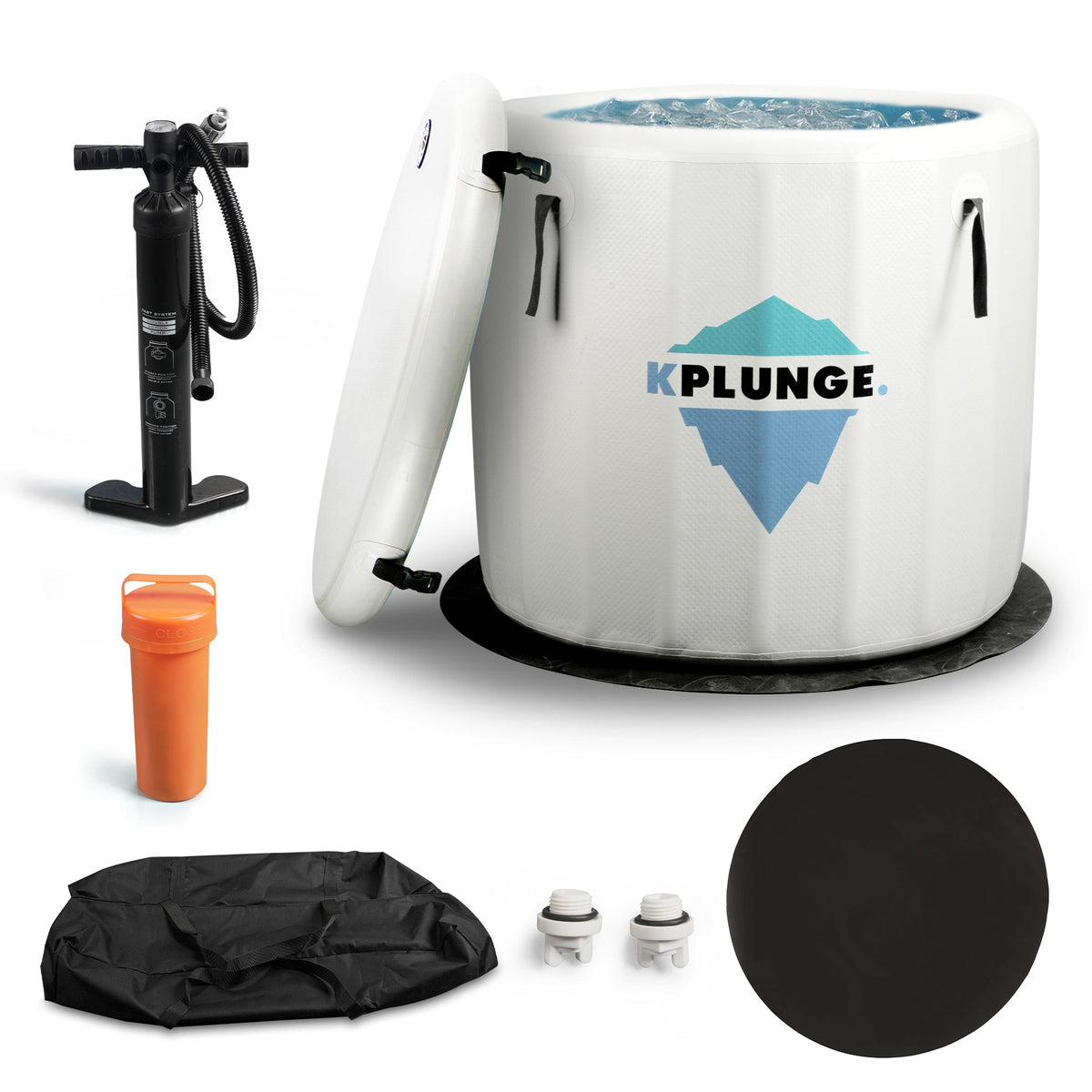 Arctic Fox 39" 1-Person Inflatable Cold Plunge & Hot Tub with PVC Insulated Lid in Gray