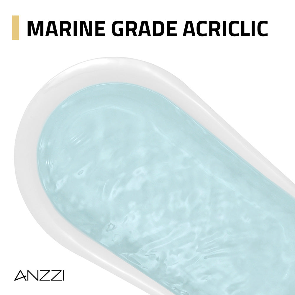 FT-AZ090 freestanding bathtub - marine-grade acrylic detail