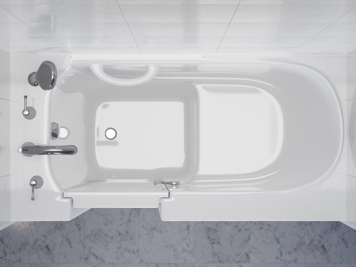 26 in. x 53 in. Left Drain Quick Fill Walk-In Soaking Tub in White — view 6