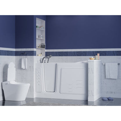 30 in. x 60 in. Left Drain Quick Fill Walk-In Soaking Tub in White