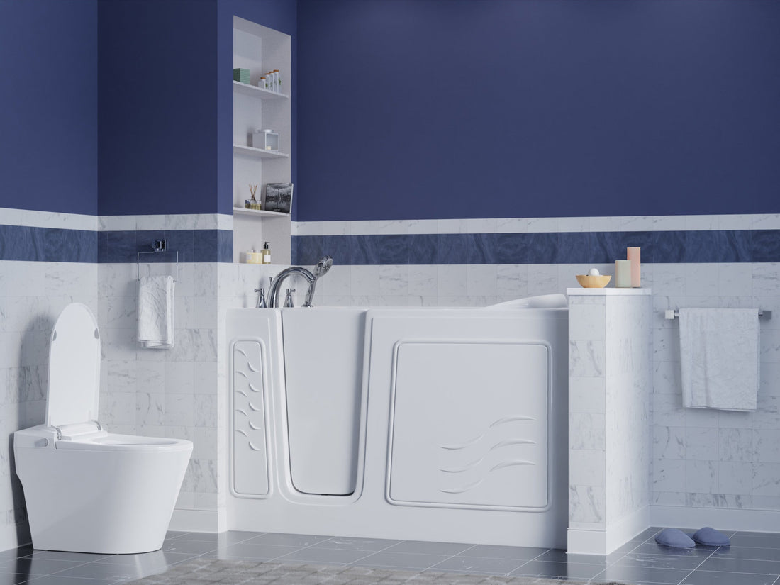 30 in. x 60 in. Left Drain Quick Fill Walk-In Soaking Tub in White — primary view