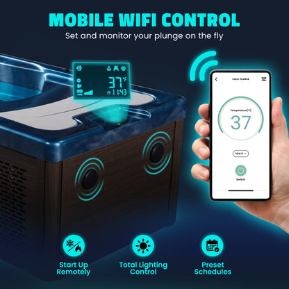 Borealis 69" 1-Person 2-Jet All-in-One Cold Plunge & Hot Tub with Built-In Chiller, Lights & WiFi in White