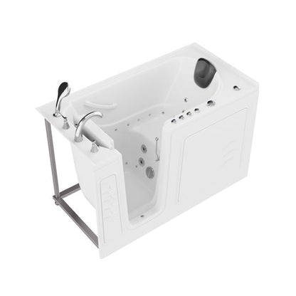 30 in. x 60 in. Left Drain Quick Fill Walk-In Whirlpool and Air Tub with Powered Fast Drain in White
