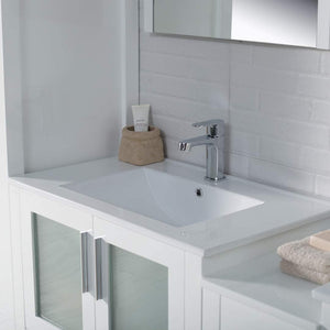 Sydney 102" Double Vanity, Ceramic Vessel Sink, Mirror, Linen Cabinet