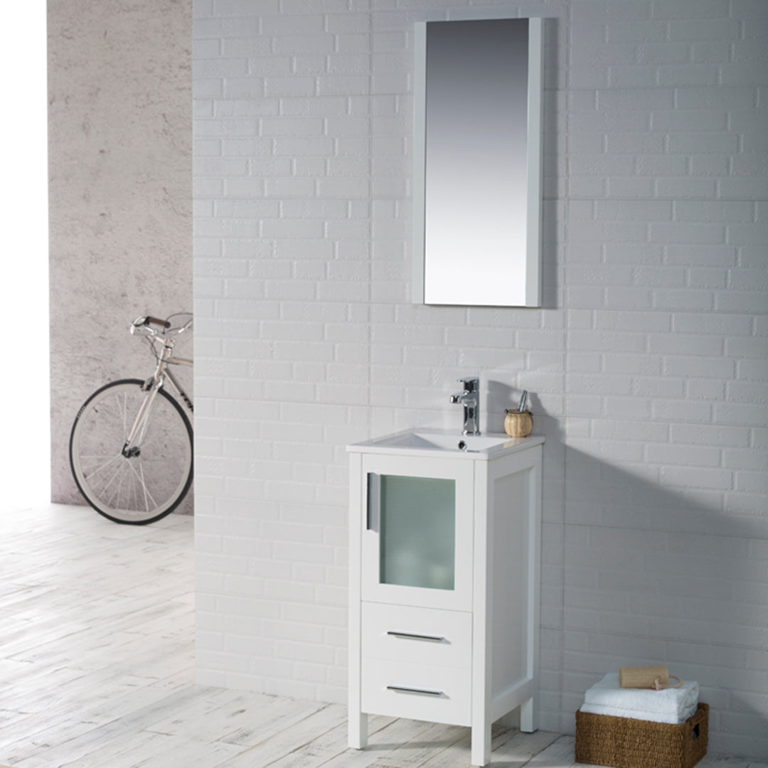 Blossom Sydney 16" Vanity, White, Espresso, Metal Grey, Wenge