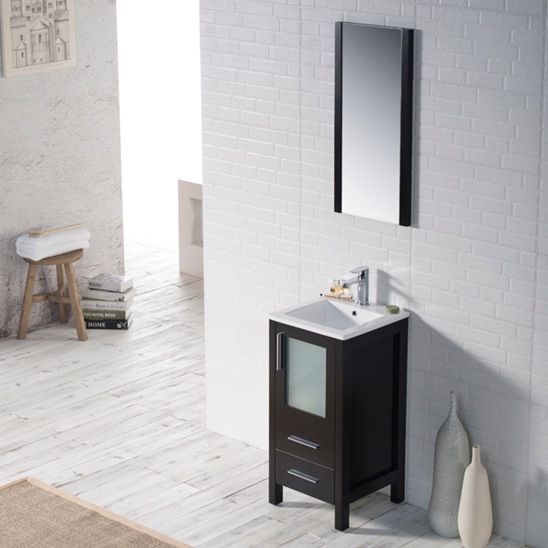 Blossom Sydney 16" Vanity, White, Espresso, Metal Grey, Wenge