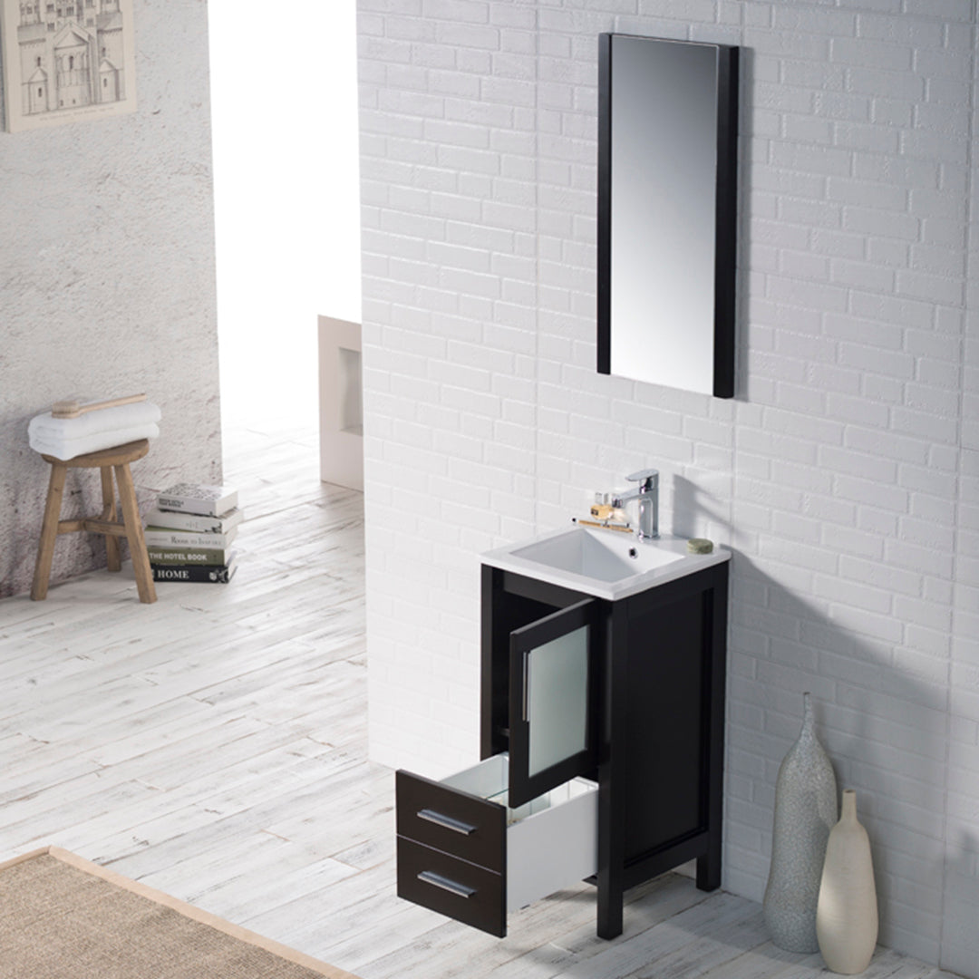 Blossom Sydney 16" Vanity, White, Espresso, Metal Grey, Wenge