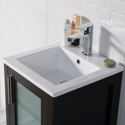 Blossom Sydney 16" Vanity, White, Espresso, Metal Grey, Wenge