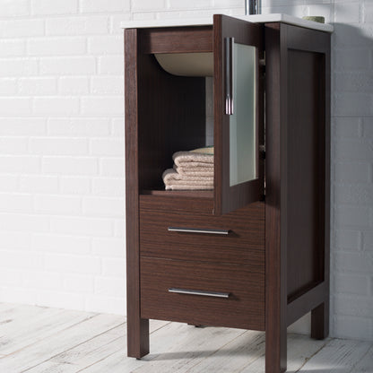 Blossom Sydney 16" Vanity, White, Espresso, Metal Grey, Wenge