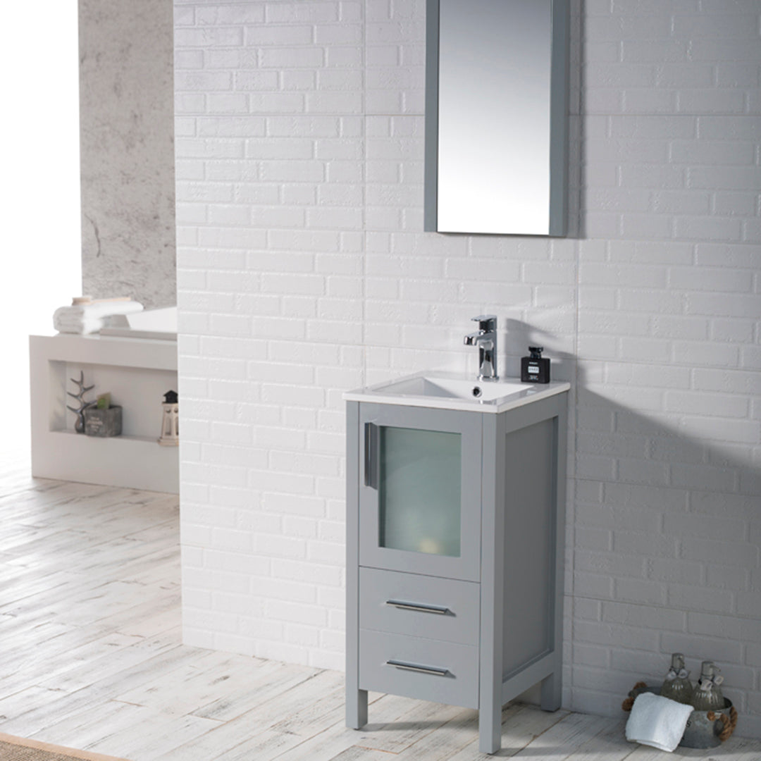 Blossom Sydney 16" Vanity, White, Espresso, Metal Grey, Wenge