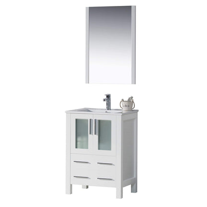 Blossom Sydney 24 Inch Vanity Base in White / Espresso / Metal Grey. Available with Ceramic Sink / Ceramic Sink + Mirror / Ceramic Vessel Sink / Ceramic Vessel Sink + Mirror - The Bath Vanities