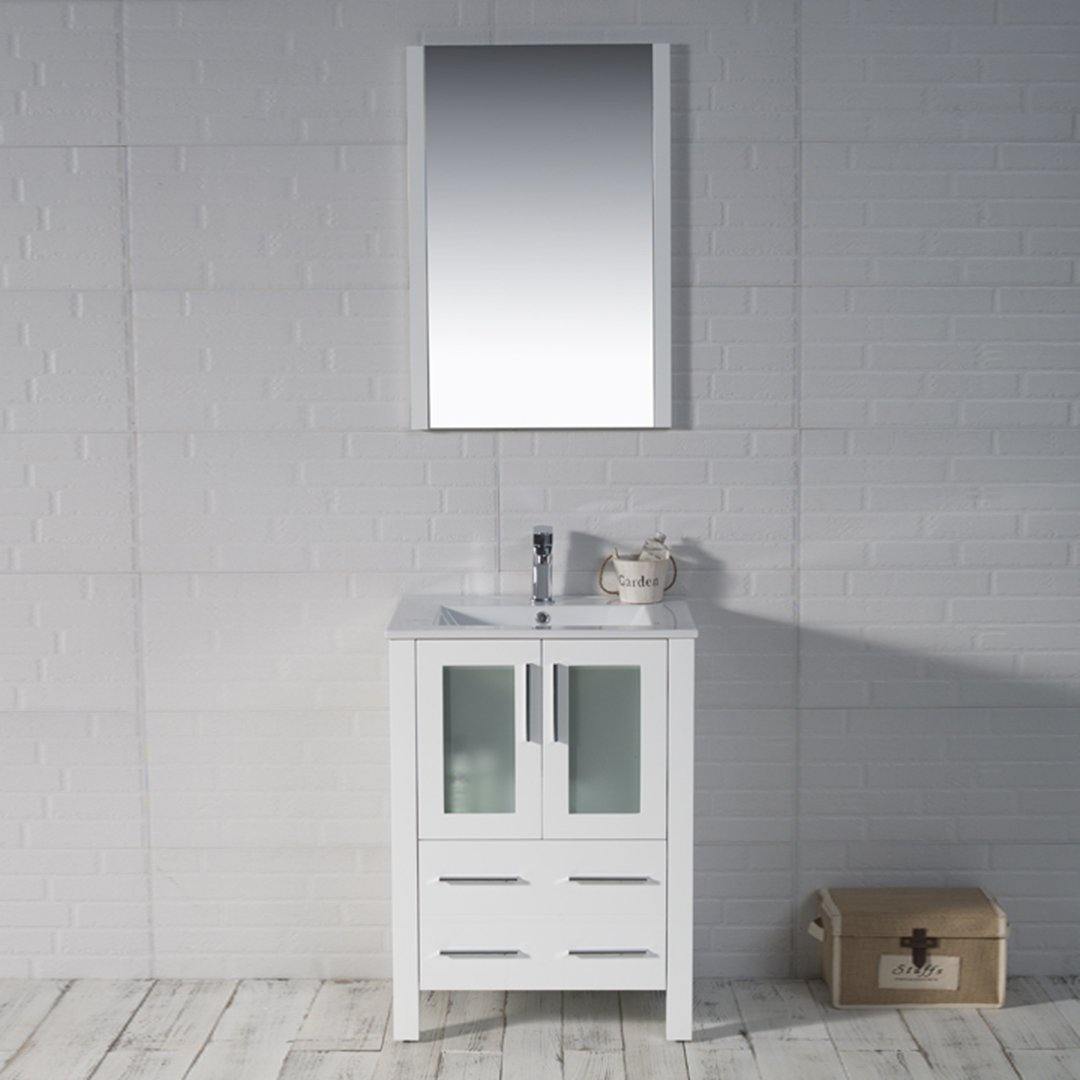 Blossom Sydney 24 Inch Vanity Base in White / Espresso / Metal Grey. Available with Ceramic Sink / Ceramic Sink + Mirror / Ceramic Vessel Sink / Ceramic Vessel Sink + Mirror - The Bath Vanities