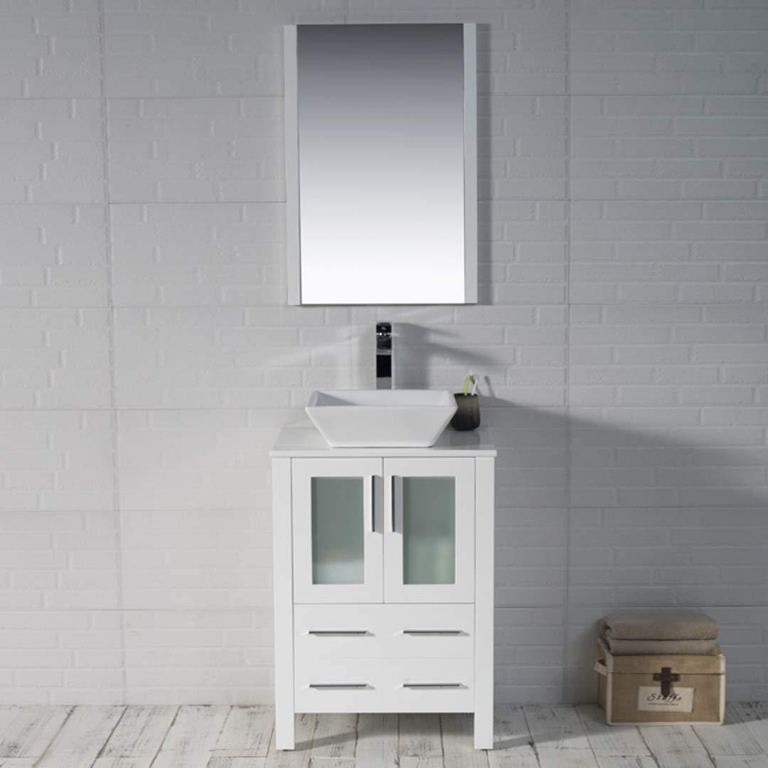 Blossom Sydney 24 Inch Vanity Base in White / Espresso / Metal Grey. Available with Ceramic Sink / Ceramic Sink + Mirror / Ceramic Vessel Sink / Ceramic Vessel Sink + Mirror - The Bath Vanities