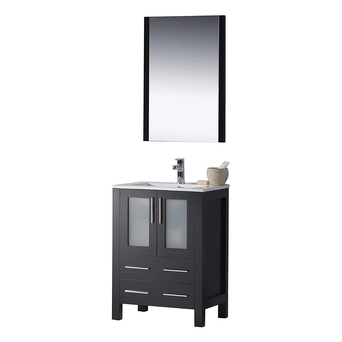 Blossom Sydney 24 Inch Vanity Base in White / Espresso / Metal Grey. Available with Ceramic Sink / Ceramic Sink + Mirror / Ceramic Vessel Sink / Ceramic Vessel Sink + Mirror - The Bath Vanities