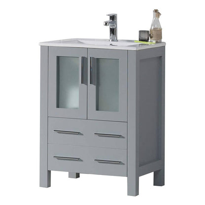 Blossom Sydney 24 Inch Vanity Base in White / Espresso / Metal Grey. Available with Ceramic Sink / Ceramic Sink + Mirror / Ceramic Vessel Sink / Ceramic Vessel Sink + Mirror - The Bath Vanities