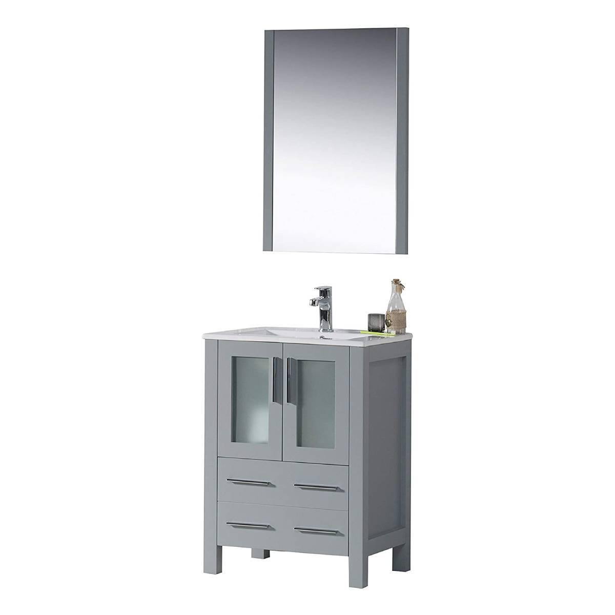 Blossom Sydney 24 Inch Vanity Base in White / Espresso / Metal Grey. Available with Ceramic Sink / Ceramic Sink + Mirror / Ceramic Vessel Sink / Ceramic Vessel Sink + Mirror - The Bath Vanities