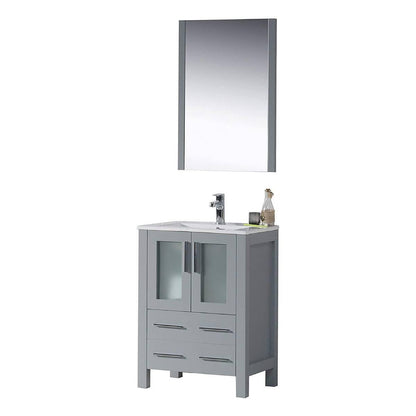 Blossom Sydney 24 Inch Vanity Base in White / Espresso / Metal Grey. Available with Ceramic Sink / Ceramic Sink + Mirror / Ceramic Vessel Sink / Ceramic Vessel Sink + Mirror - The Bath Vanities