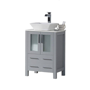 Blossom Sydney 30 Inch Vanity Base in White / Espresso / Metal Grey. Available with Ceramic Sink / Ceramic Sink + Mirror / Ceramic Vessel Sink / Ceramic Vessel Sink + Mirror - The Bath Vanities
