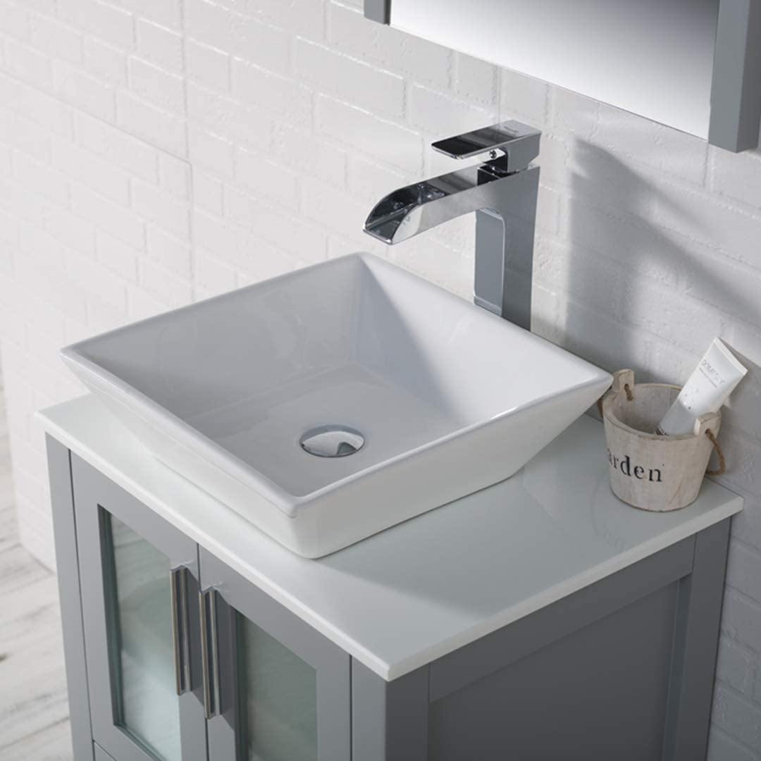 Blossom Sydney 30 Inch Vanity Base in White / Espresso / Metal Grey. Available with Ceramic Sink / Ceramic Sink + Mirror / Ceramic Vessel Sink / Ceramic Vessel Sink + Mirror - The Bath Vanities