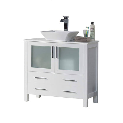 Blossom Sydney 36" Vanity, Ceramic / Ceramic Vessel Sink, Mirror