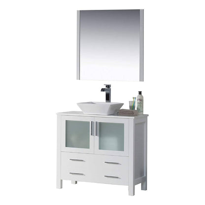 Blossom Sydney 36" Vanity, Ceramic / Ceramic Vessel Sink, Mirror