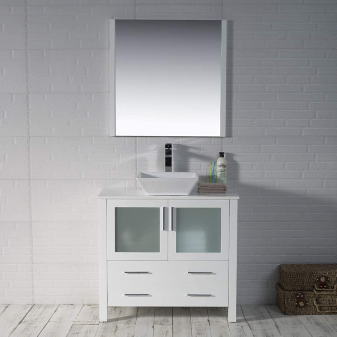 Blossom Sydney 36" Vanity, Ceramic / Ceramic Vessel Sink, Mirror