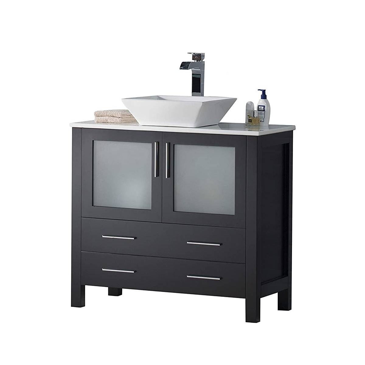 Blossom Sydney 36" Vanity, Ceramic / Ceramic Vessel Sink, Mirror