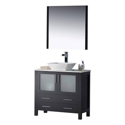 Blossom Sydney 36" Vanity, Ceramic / Ceramic Vessel Sink, Mirror