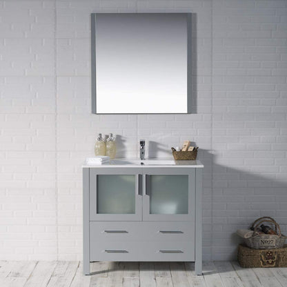 Blossom Sydney 36" Vanity, Ceramic / Ceramic Vessel Sink, Mirror