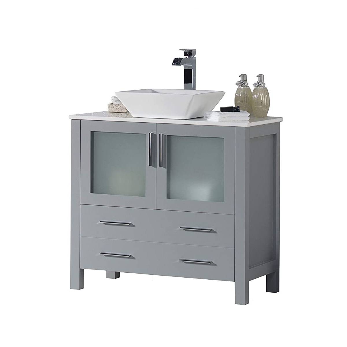 Blossom Sydney 36" Vanity, Ceramic / Ceramic Vessel Sink, Mirror