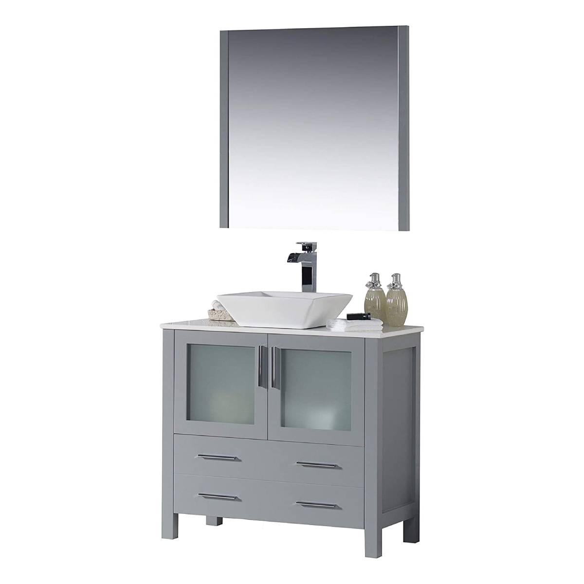 Blossom Sydney 36" Vanity, Ceramic / Ceramic Vessel Sink, Mirror