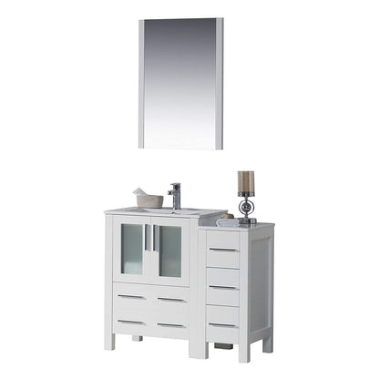 Blossom Sydney 36" Vanity set, Side Cabinet, Vessel Sink, Mirror