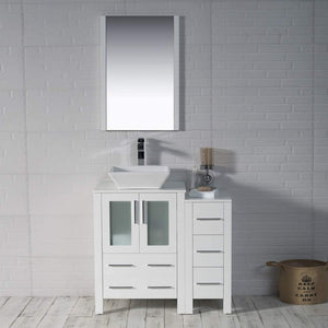 Blossom Sydney 36" Vanity set, Side Cabinet, Vessel Sink, Mirror