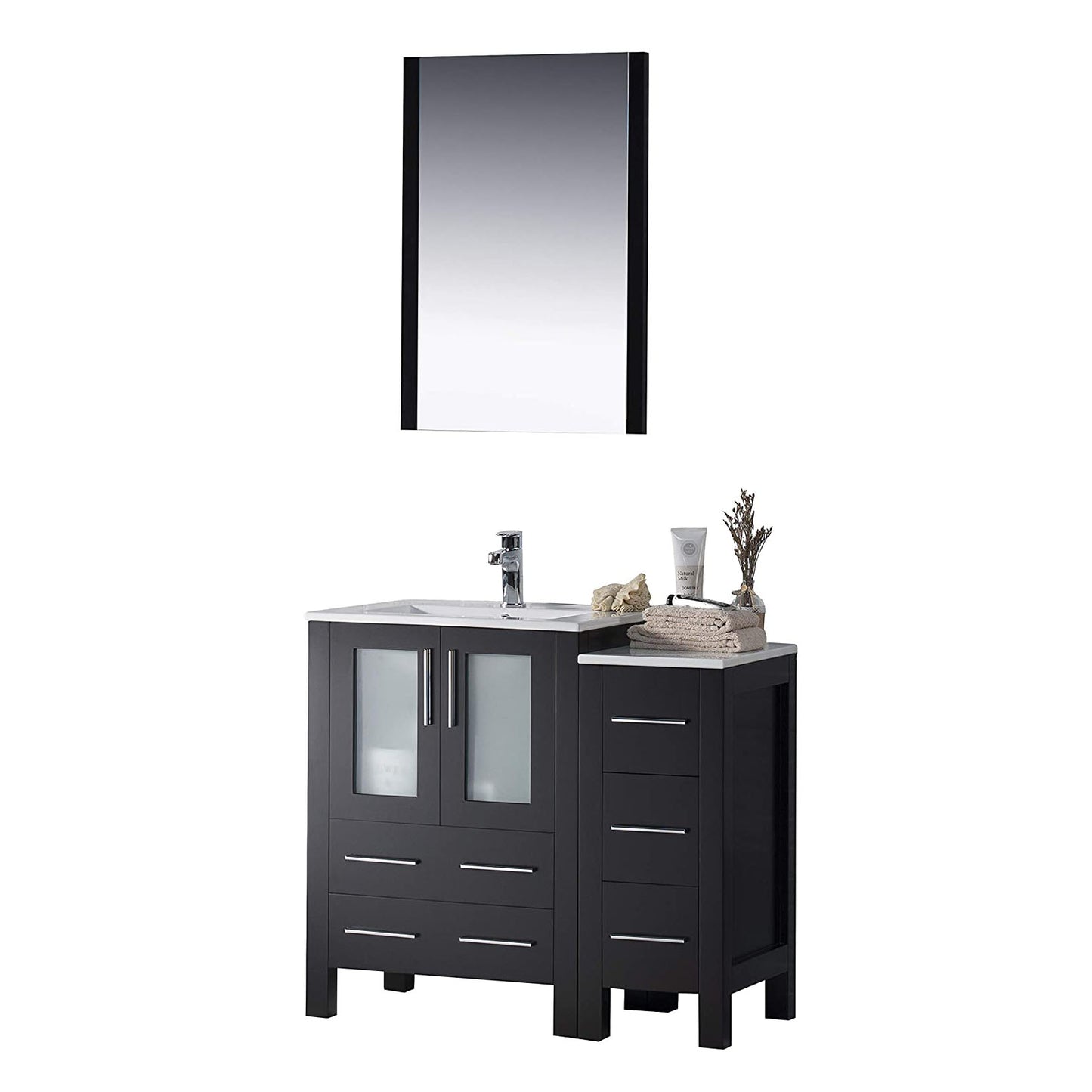 Blossom Sydney 36" Vanity set, Side Cabinet, Vessel Sink, Mirror