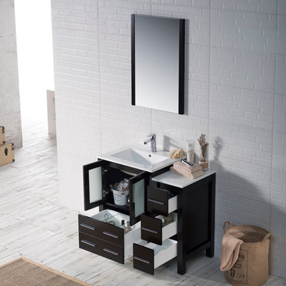 Blossom Sydney 36" Vanity set, Side Cabinet, Vessel Sink, Mirror