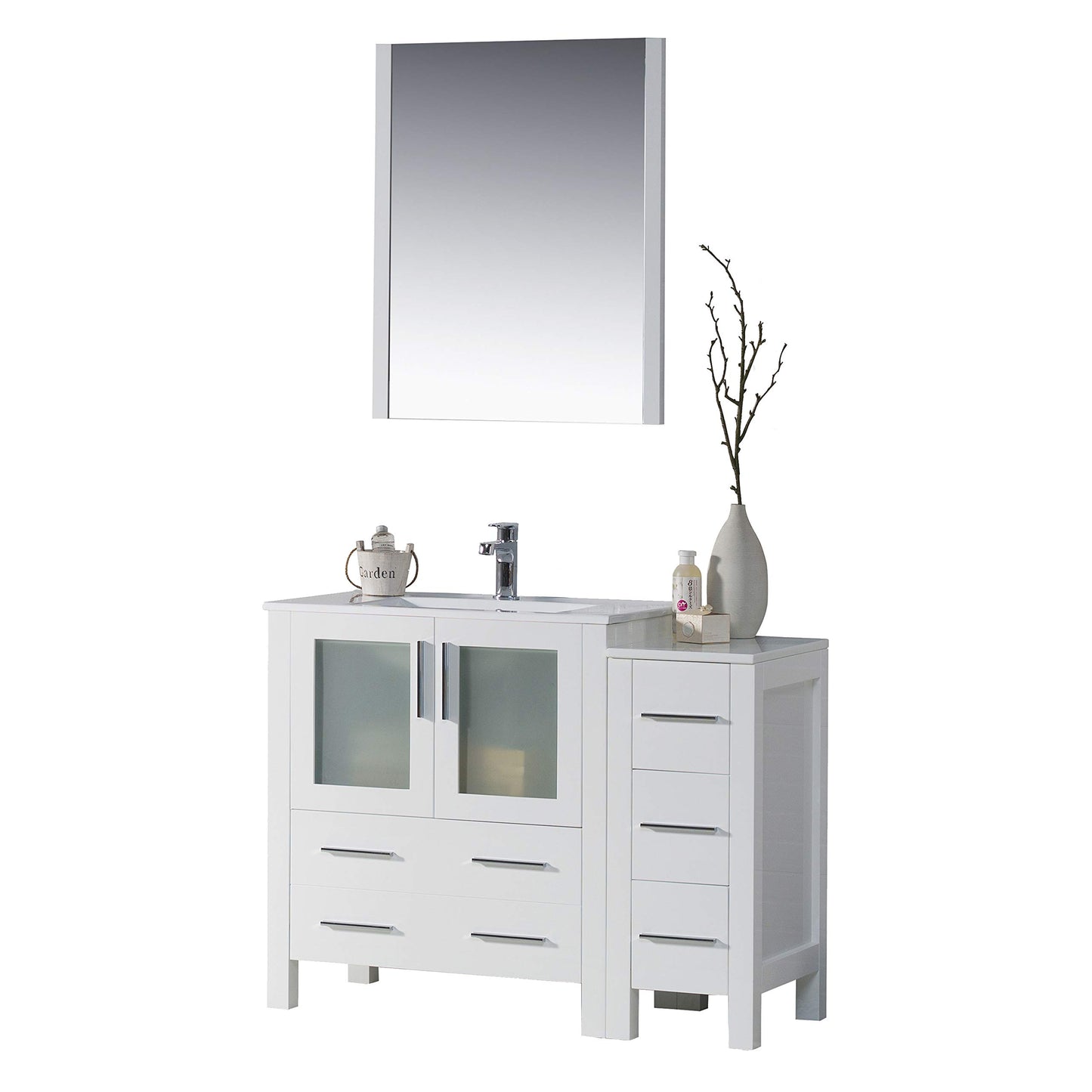 Blossom Sydney 42" Vanity set, Side Cabinet, Vessel Sink, Mirror