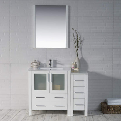 Blossom Sydney 42" Vanity set, Side Cabinet, Vessel Sink, Mirror