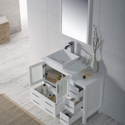 Blossom Sydney 42" Vanity set, Side Cabinet, Vessel Sink, Mirror