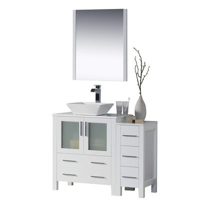 Blossom Sydney 42" Vanity set, Side Cabinet, Vessel Sink, Mirror