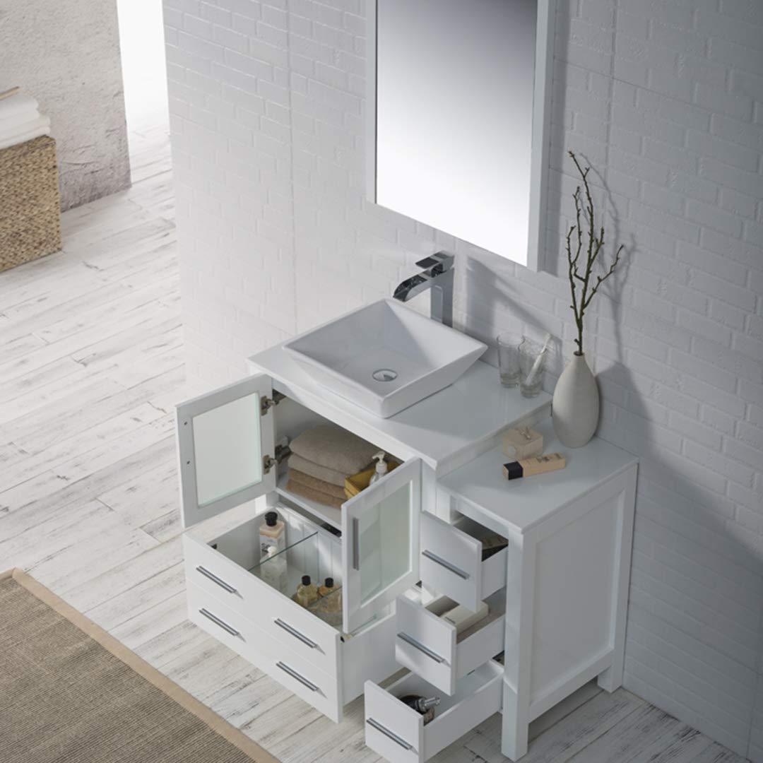 Blossom Sydney 42" Vanity set, Side Cabinet, Vessel Sink, Mirror