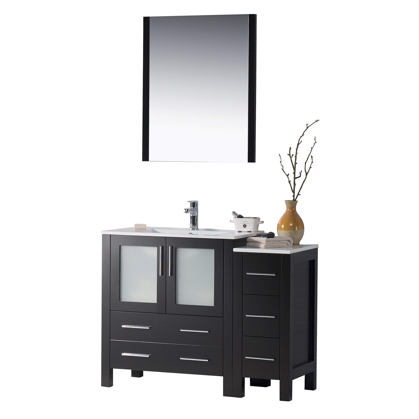 Blossom Sydney 42" Vanity set, Side Cabinet, Vessel Sink, Mirror