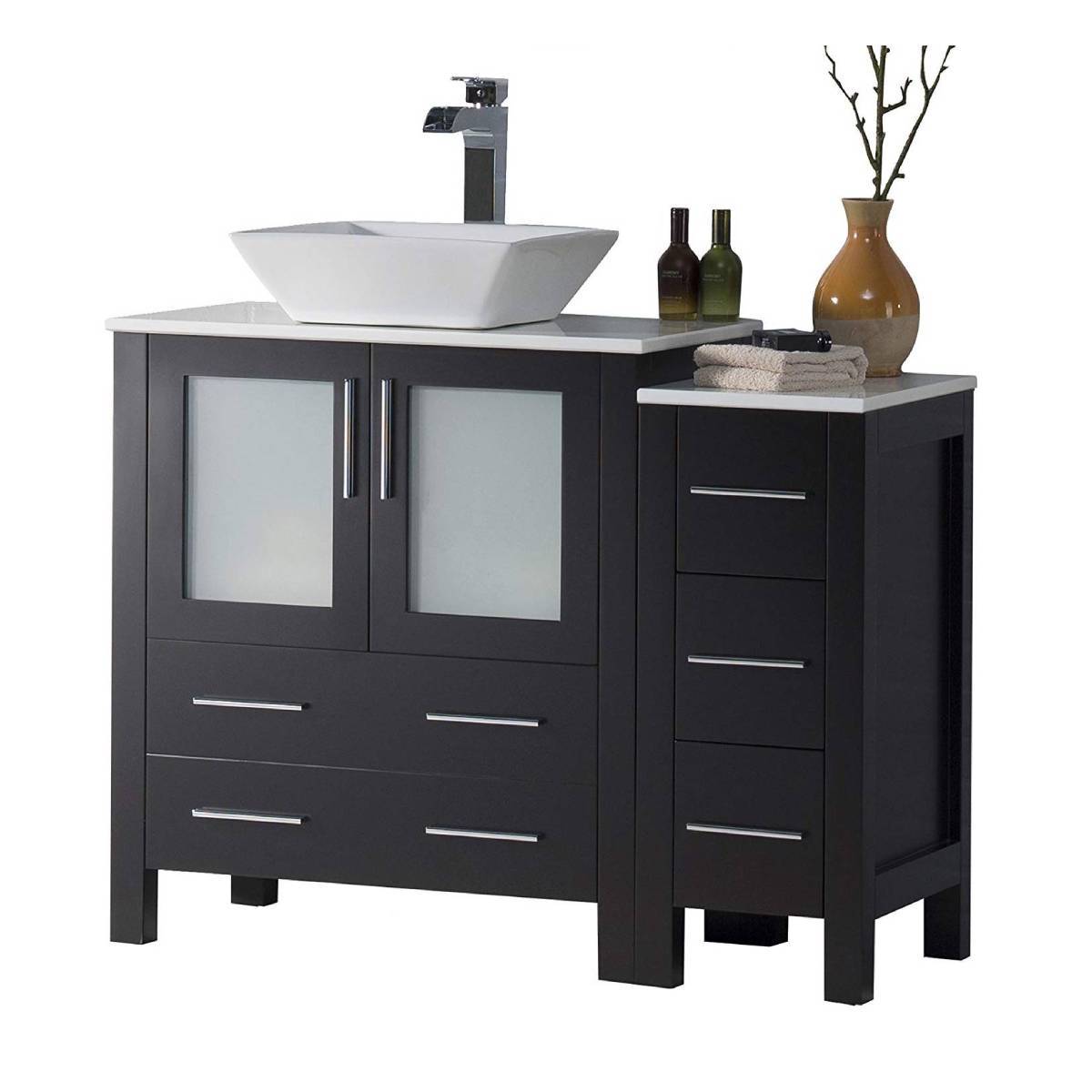 Blossom Sydney 42" Vanity set, Side Cabinet, Vessel Sink, Mirror