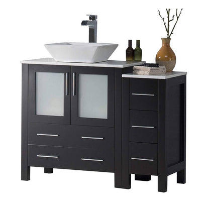 Blossom Sydney 42" Vanity set, Side Cabinet, Vessel Sink, Mirror