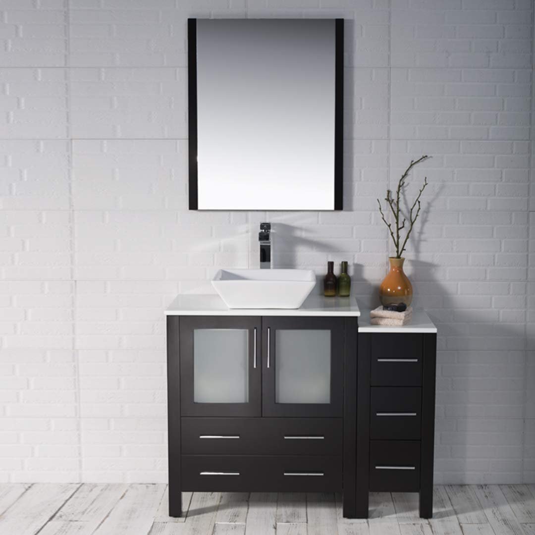 Blossom Sydney 42" Vanity set, Side Cabinet, Vessel Sink, Mirror