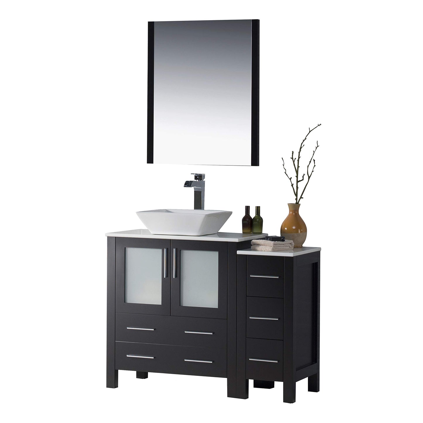 Blossom Sydney 42" Vanity set, Side Cabinet, Vessel Sink, Mirror