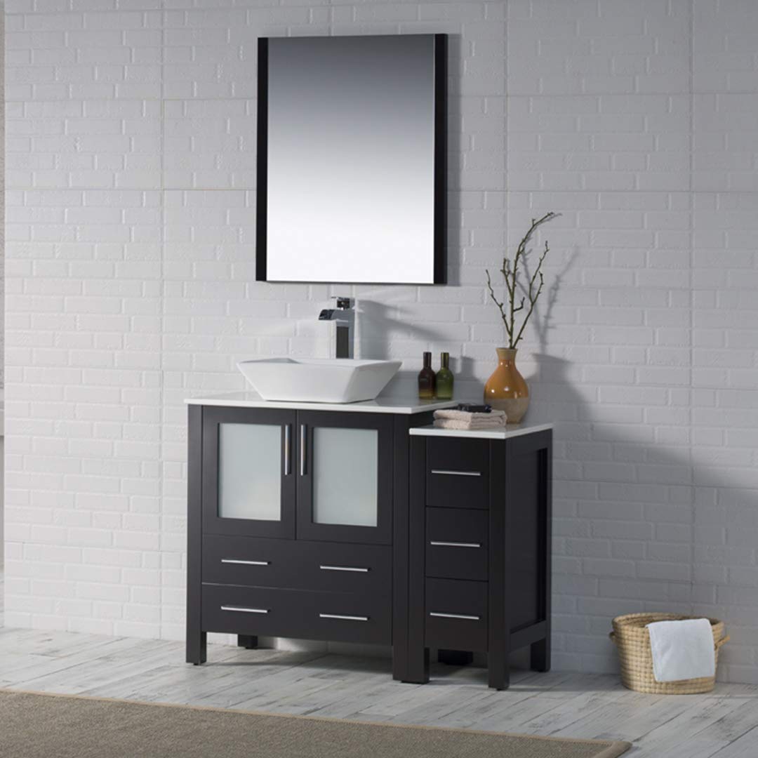 Blossom Sydney 42" Vanity set, Side Cabinet, Vessel Sink, Mirror