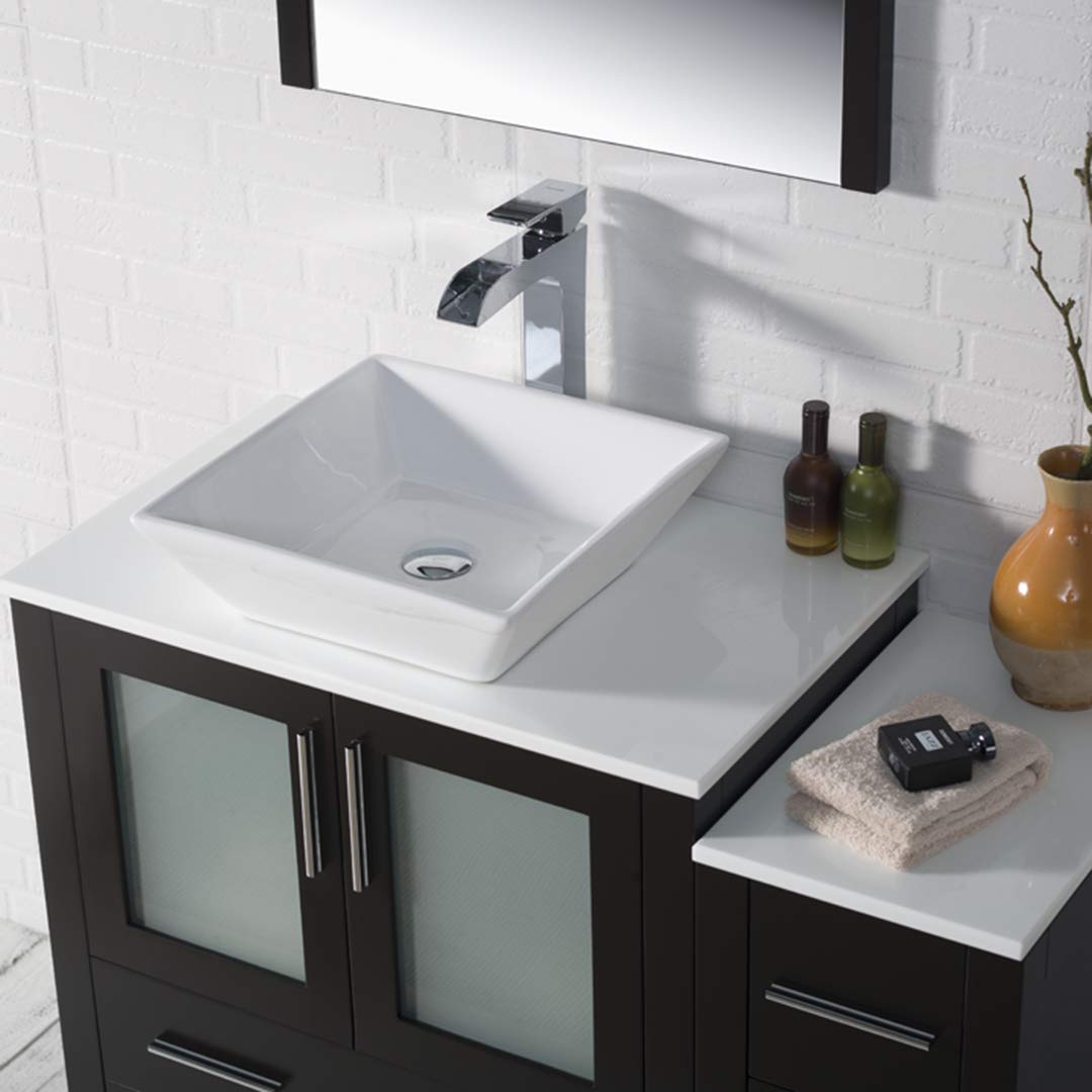 Blossom Sydney 42" Vanity set, Side Cabinet, Vessel Sink, Mirror