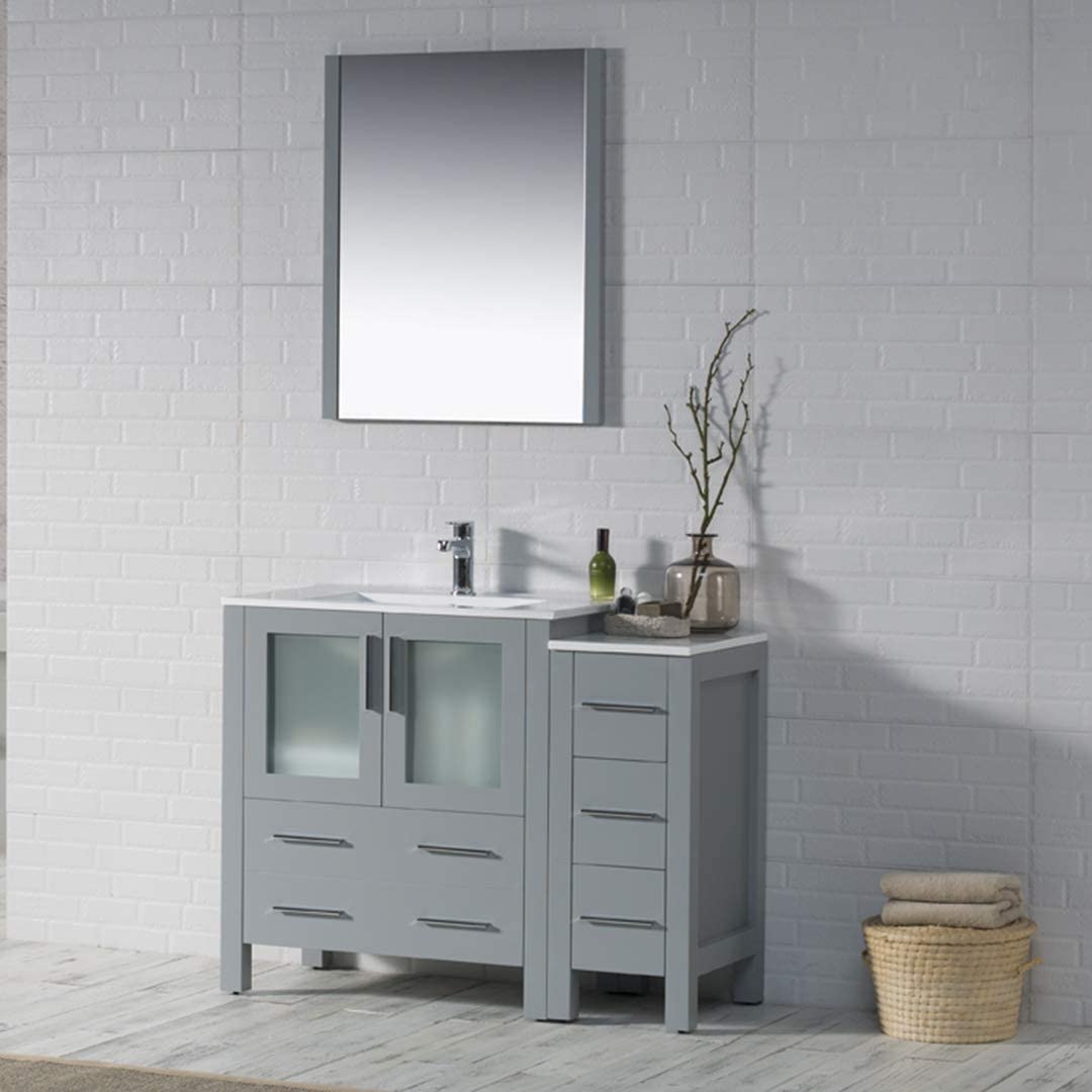 Blossom Sydney 42" Vanity set, Side Cabinet, Vessel Sink, Mirror