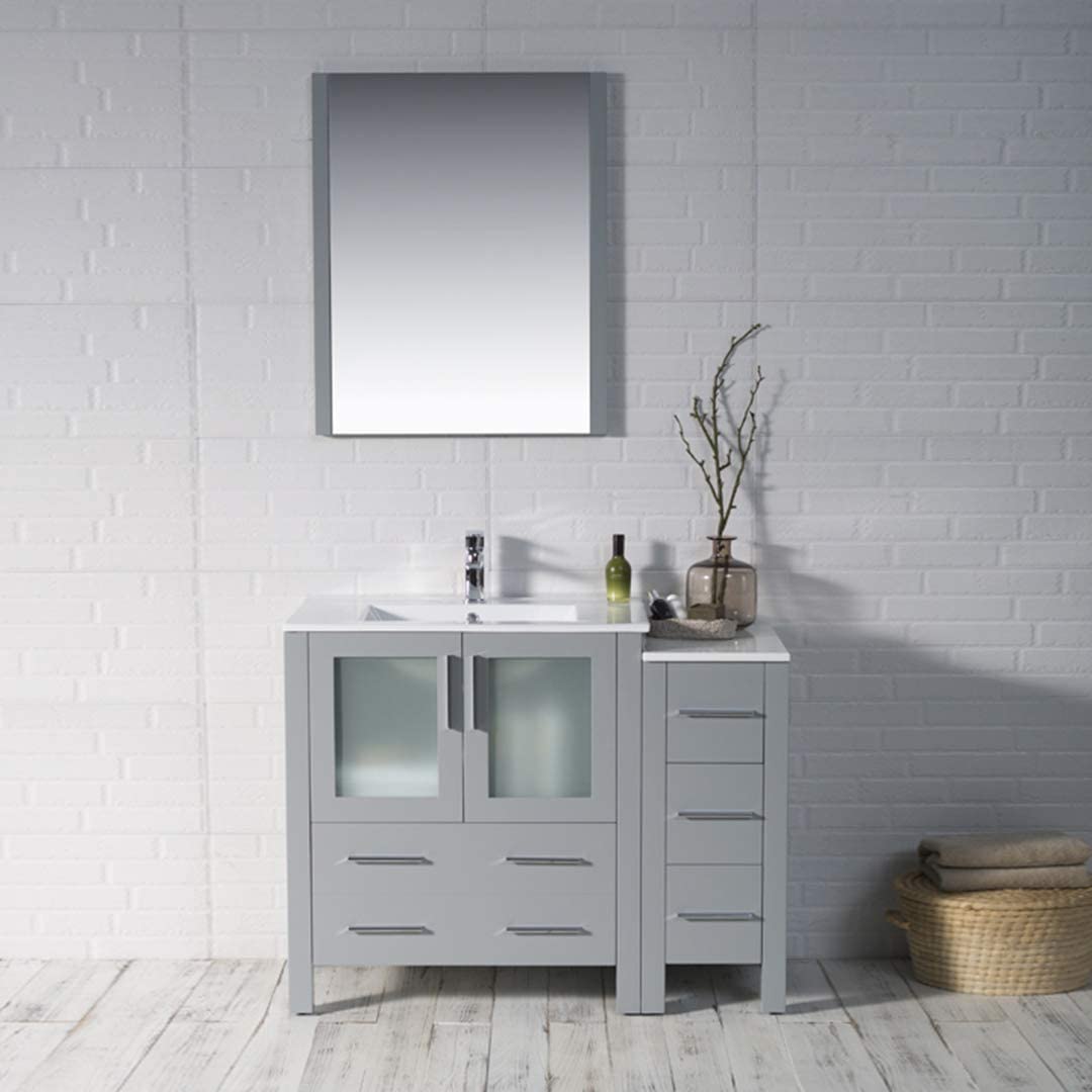 Blossom Sydney 42" Vanity set, Side Cabinet, Vessel Sink, Mirror