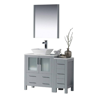 Blossom Sydney 42" Vanity set, Side Cabinet, Vessel Sink, Mirror